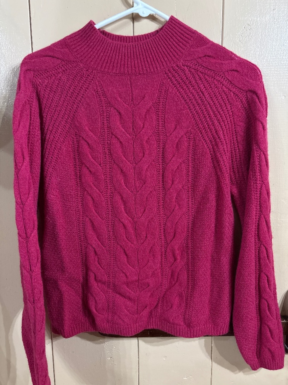 Banana Republic Cable Knit Sweater, magenta, size XS